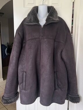 NWOT Excelled Brown Shearling B3 Aviator Flight Collard Bomber 2XL